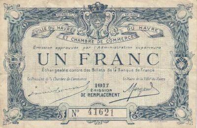 France 1 Franc - Chamber of Commerce - Le Havre - 1916