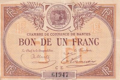 France 1 Franc - Chamber of Commerce - Nantes - S�rie CE