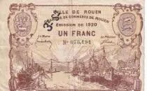 France 1 Franc - Chamber of Commerce - Rouen - 3&egrave;me s&eacute;rie - 17-08-1914