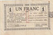France 1 Franc - Chambre de commerce - Amiens - 1920