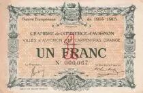 France 1 Franc - Chambre de Commerce - Avignon - 1914 - 1915