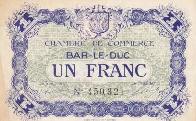France 1 Franc - Chambre de commerce - Bar-le-Duc - 1917