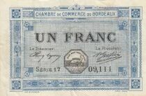 France 1 Franc - Chambre de commerce - Bordeaux - 1917