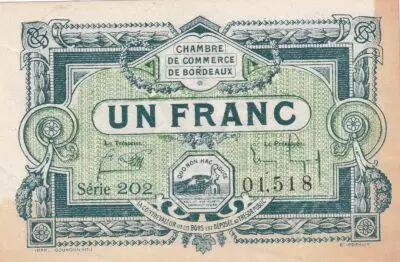 France 1 Franc - Chambre de Commerce - Bordeaux - 1920 - S�rie 202