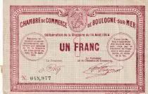 France 1 Franc - Chambre de commerce - Boulogne sur Mer - 14-08- 1914