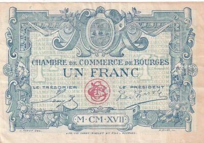 France 1 Franc - Chambre de Commerce - Bourges - 1920 - S�rie A
