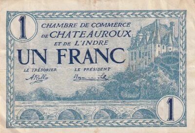 France 1 Franc - Chambre de Commerce - Ch�teauroux - 1920