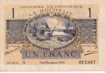 France 1 Franc - Chambre de Commerce - La Rochelle - 1915 - S�rie A