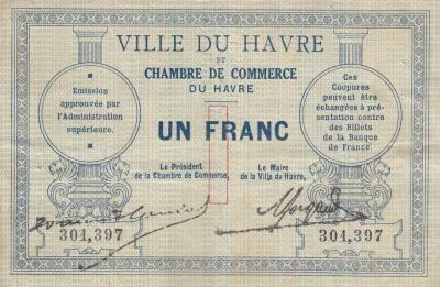 France 1 Franc - Chambre de Commerce - Le Havre - ND (1914-1925)