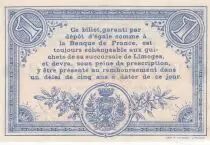 France 1 Franc - Chambre de Commerce - Limoges  17-08-1914