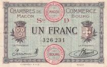 France 1 Franc - Chambre de Commerce - Macon - Bourg - 1917 - S&eacute;rie D