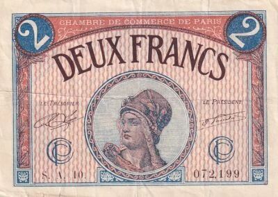 France 1 Franc - Chambre de commerce - Paris - 10-03-1920 - S�rie S.A10