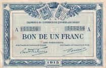 France 1 Franc - Chambre de Commerce - Quimper et Brest- 1915 - Série A