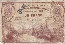 France 1 Franc - Chambre de commerce - Rouen - 1920 - 3ème série - n°256.352