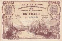 France 1 Franc - Chambre de Commerce - Rouen - Emission de remplacement - 1918