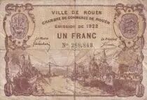 France 1 Franc - Chambre de Commerce - Rouen - Emission de remplacement - 1922