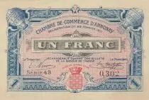 France 1 Franc - Chambre de Commerce d\'Annonay - 22-02-1917 - Série 43