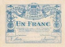 France 1 Franc - Chambre de Commerce d\'Annonay - 31-08-1914 - Non &eacute;mis