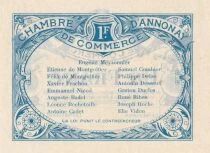 France 1 Franc - Chambre de Commerce d\'Annonay - 31-08-1914 - Non &eacute;mis