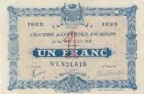 France 1 Franc - Chambre de Commerce d\'Avignon - 1922 - Numéro 1821