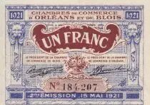 France 1 Franc - Chambre de commerce d\'Orl&eacute;ans et de Blois  - 1921 - P.96-7
