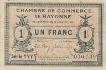 France 1 Franc - Chambre de Commerce de Bayonne - 16-01-1915 - Série YYY