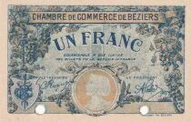 France 1 Franc - Chambre de Commerce de B&eacute;ziers - 14-03-1922 - Sp&eacute;cimen