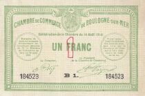 France 1 Franc - Chambre de Commerce de Boulogne-sur-Mer - 14-08-1914 - S&eacute;rie B1