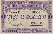France 1 Franc - Chambre de Commerce de Cahors - 01-01-1915 - S&eacute;rie F