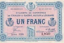 France 1 Franc - Chambre de Commerce de Chalon-sur-Sa&ocirc;ne, Autun & Louhans 1916 - S&eacute;rie 134