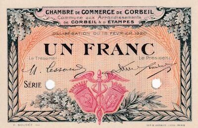 France 1 Franc - Chambre de Commerce de Corbeil - 16-02-1920 - Sp�cimen