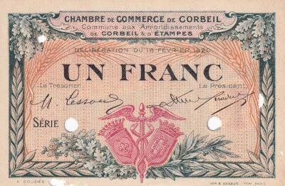 France 1 Franc - Chambre de Commerce de Corbeil - 16-02-1920 - Sp�cimen