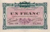 France 1 Franc - Chambre de commerce de Grenoble - 1916 - Serial 105 - P.63-6