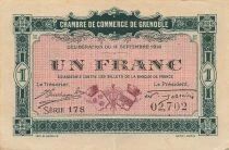 France 1 Franc - Chambre de Commerce de Grenoble - 1916 - S&eacute;rie 178