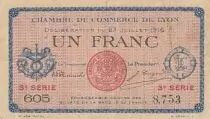 France 1 Franc - Chambre de commerce de Lyon - S&eacute;rie 605 - 1916 - TTB