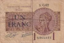 France 1 Franc - Chambre de Commerce de Paris - 1920 - S.G67