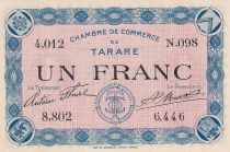 France 1 Franc - Chambre de commerce de Tarare - Serial N.098 - P.119-1
