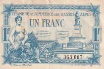 France 1 Franc - Chambre de Commerce des Basses-Alpes - 19-07-1917