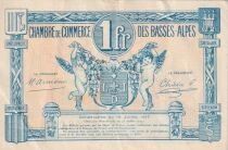 France 1 Franc - Chambre de Commerce des Basses-Alpes - 19-07-1917