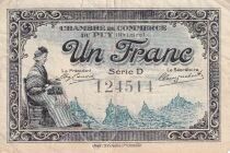 France 1 Franc - Chambre de Commerce du Puy (Haute-Loire) - 10-10-1916 - S&eacute;rie D
