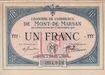 France 1 Franc - Chambre de commerce Mont-de-Marsan  - 1914 - YYY - P.82.8
