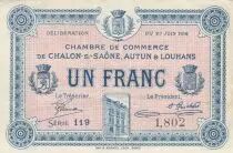 France 1 Franc - Chambre of commerce - Autun et Louhans - 27-06-1916 - Serial 119