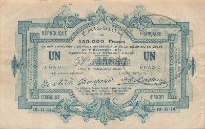 France 1 Franc - City of Anor - 10-11-1914