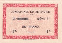 France 1 Franc - Company of Béthune - 01-03-1916 - Serial 3