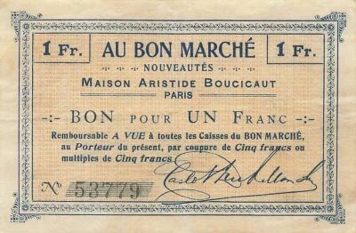 France 1 Franc - Department Store - Au bon March� - Paris