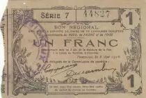 France 1 Franc - Fourmies - Regional Coupon  - 08-05-1916 - Serial 7