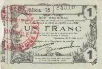 France 1 Franc - Fourmies - Regional Coupon - 08-05-1916 - Serial 18