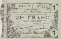 France 1 Franc - Fourmies - Regional Coupon - 08-05-1916 - Serial 9