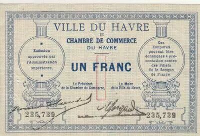 France 1 Franc - Havre - Chamber of Commerce - 1914 - Number 235 739