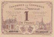 France 1 Franc - Honfleur and Caen Chamber of Commerce - 1915 - Serial 0.02